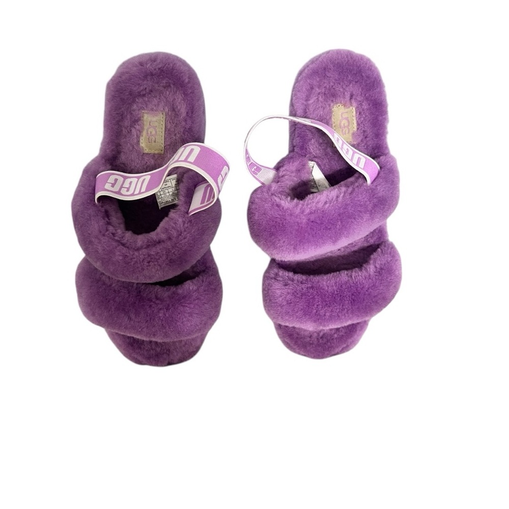 UGG Purple Fluffy Slippers sz 9
